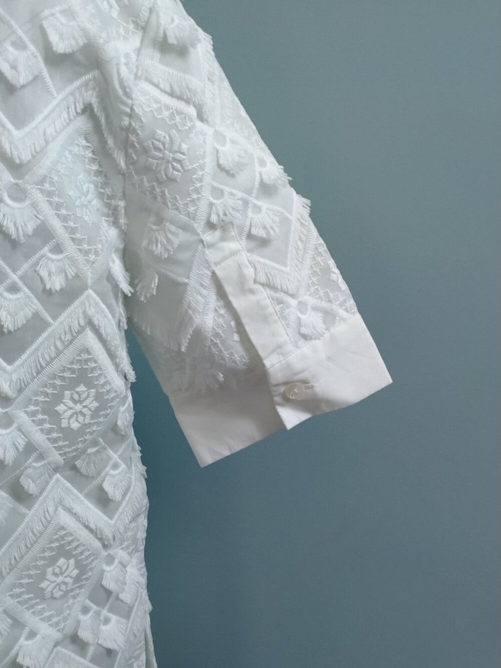 Banana Republic Embroidered Fringe Polo Collar Shift Dress XS P - Picture 7 of 10